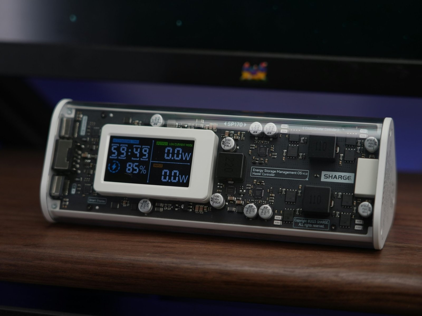 A close-up of an electronic device.