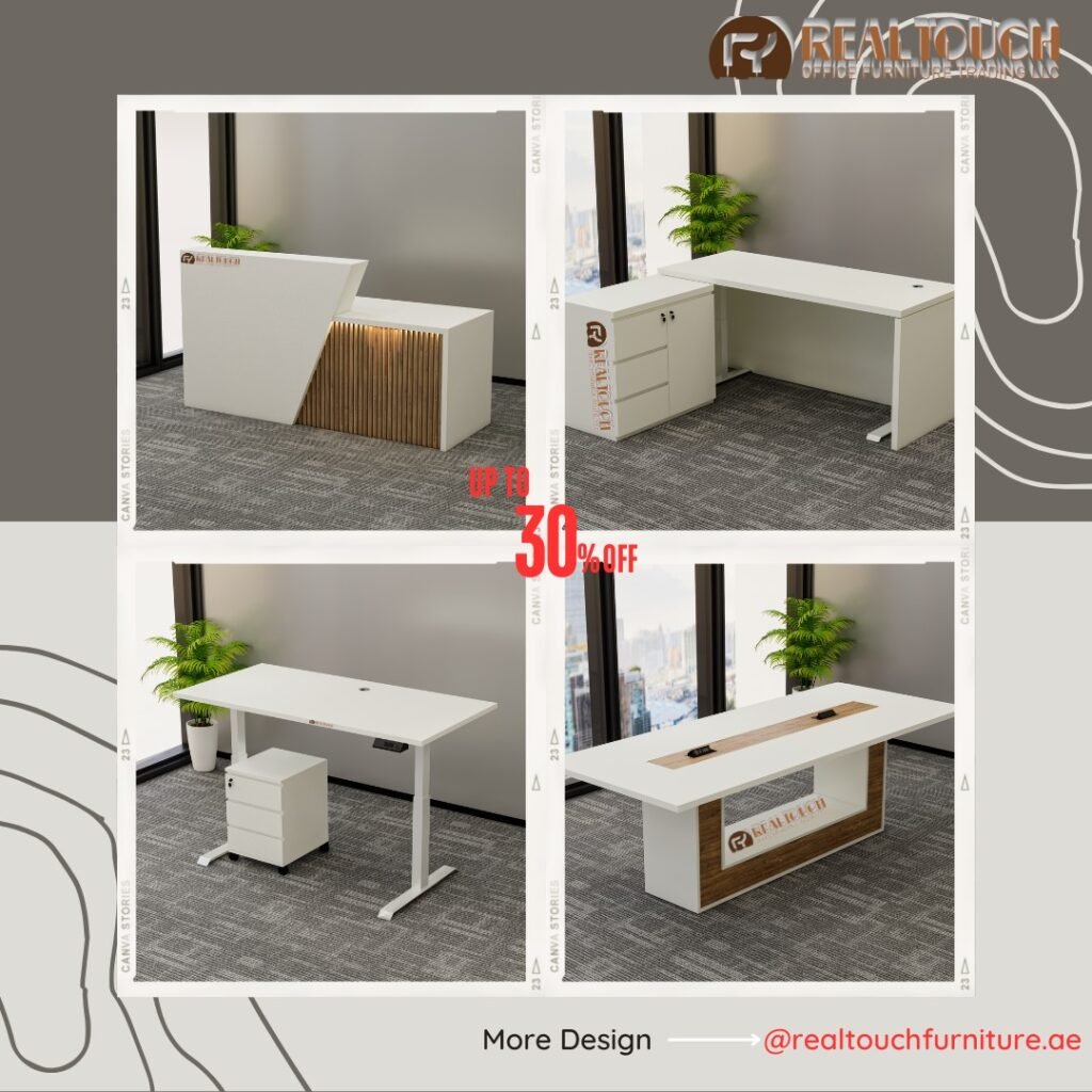Modern executive desk in Dubai office