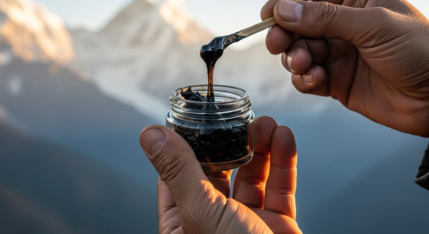 from 18,000 ft for Unmatched Purity & Power. The Ancient Secret to Modern Strength. WHAT IS IT? Shilajit is a natural from high-altitude Himalayan rocks. Formed over centuries from the decomposition of plants, it is a powerhouse of over 84