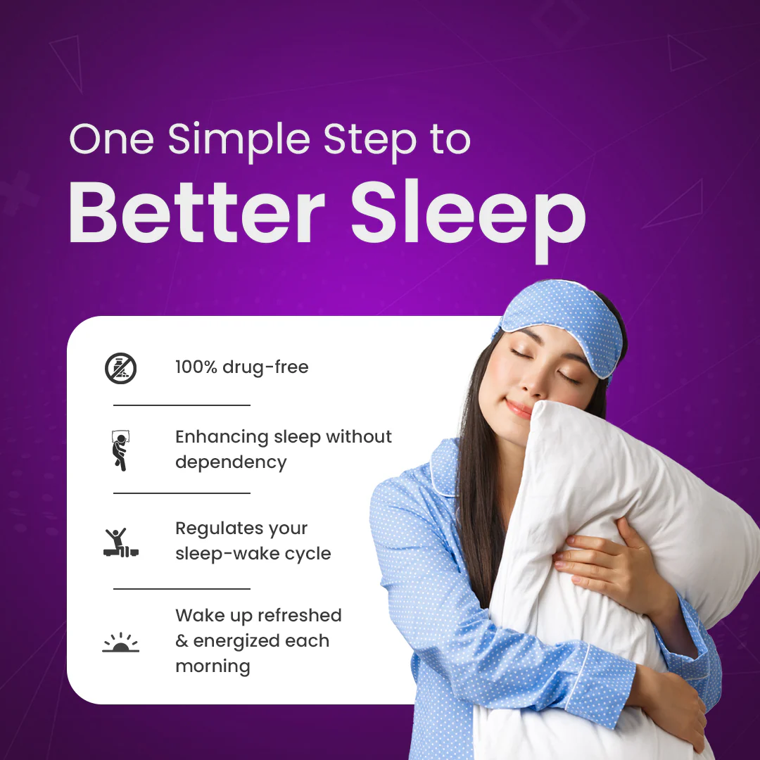 “Bottle of Wellfa Melatonin natural sleep supplement on bedside table”