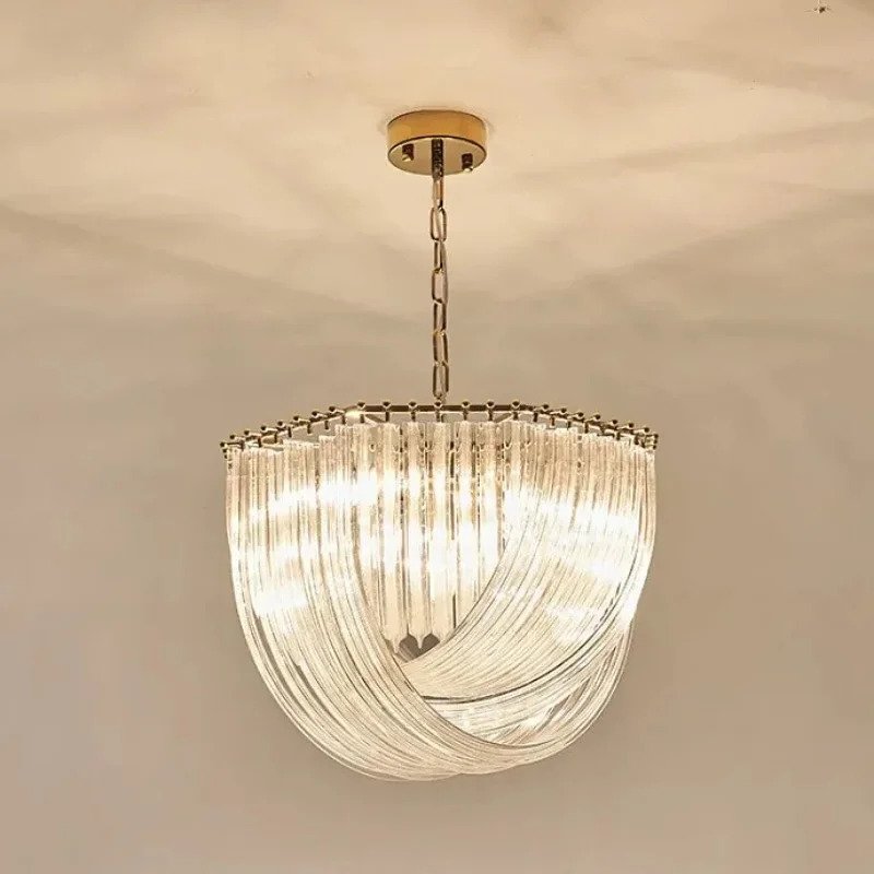 LED Luminaire Crystal Chandelier featuring sparkling crystals and sleek modern design for elegant, energy-efficient lighting.