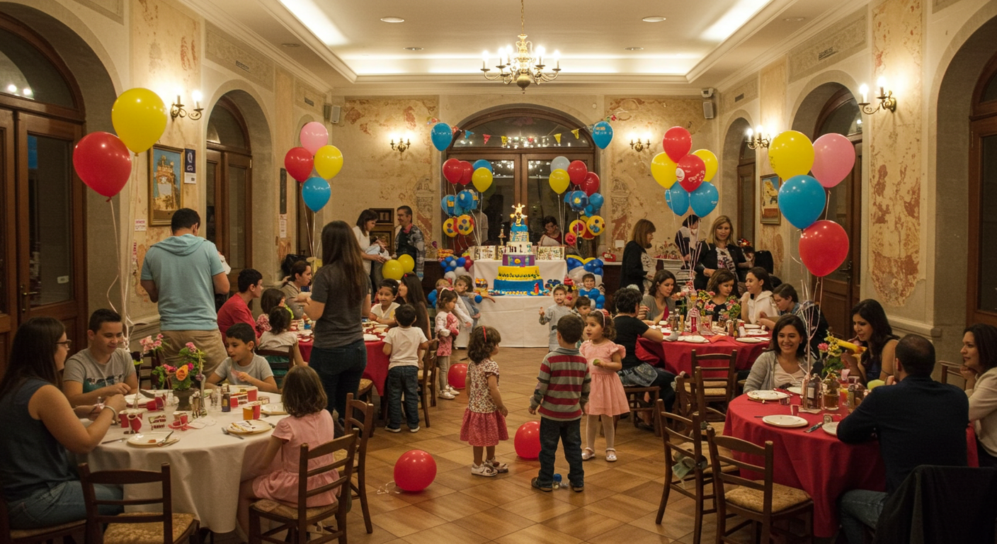 Birthday party inside an elegant function hall