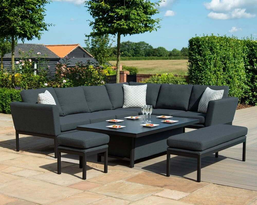 corner sofa with rising table