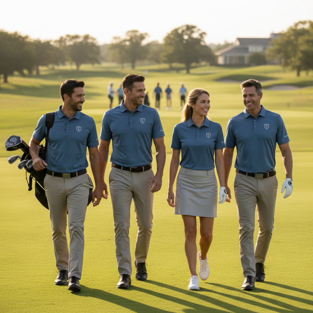 Professionals at a corporate golf event
